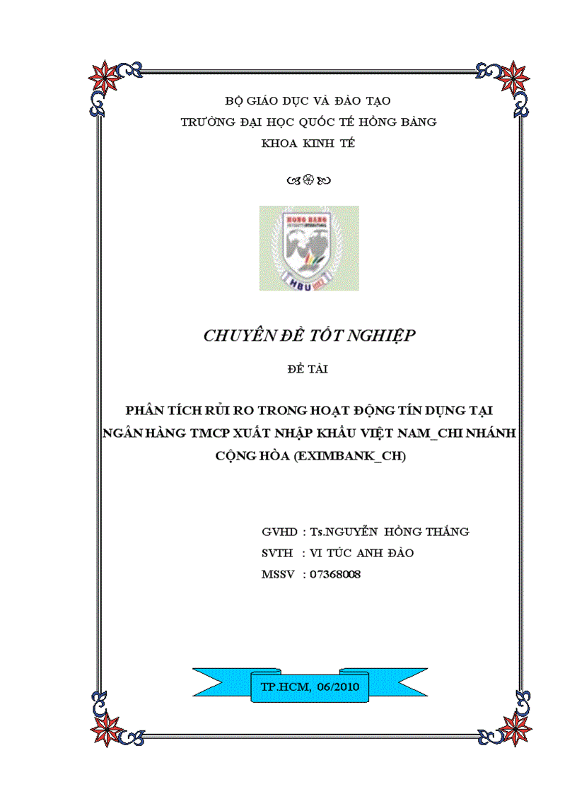image for page Phân tích rủi ro trong hoạt động tín dụng tại ngân hàng tmcp xuất nhập khẩu việt nam chi nhánh cộng hòa EXIMBANK CH