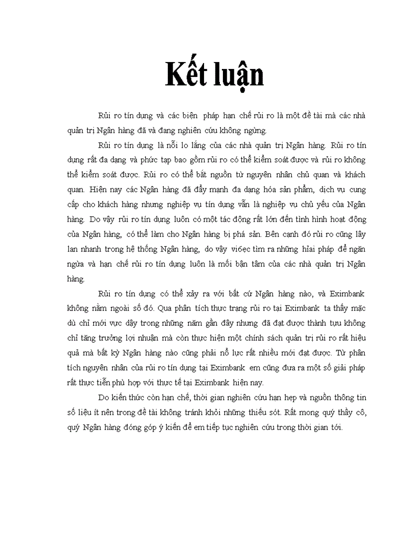 image for page Phân tích rủi ro trong hoạt động tín dụng tại ngân hàng tmcp xuất nhập khẩu việt nam chi nhánh cộng hòa EXIMBANK CH