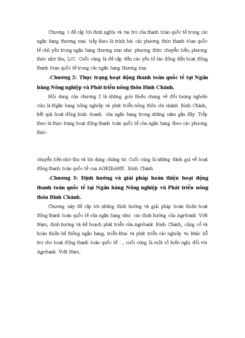 image for page Giải pháp nhằm hoàn thiện hoạt động thanh toán quốc tế tại chi nhánh ngân hàng nông nghiệp và phát triển nông thôn bình chánh