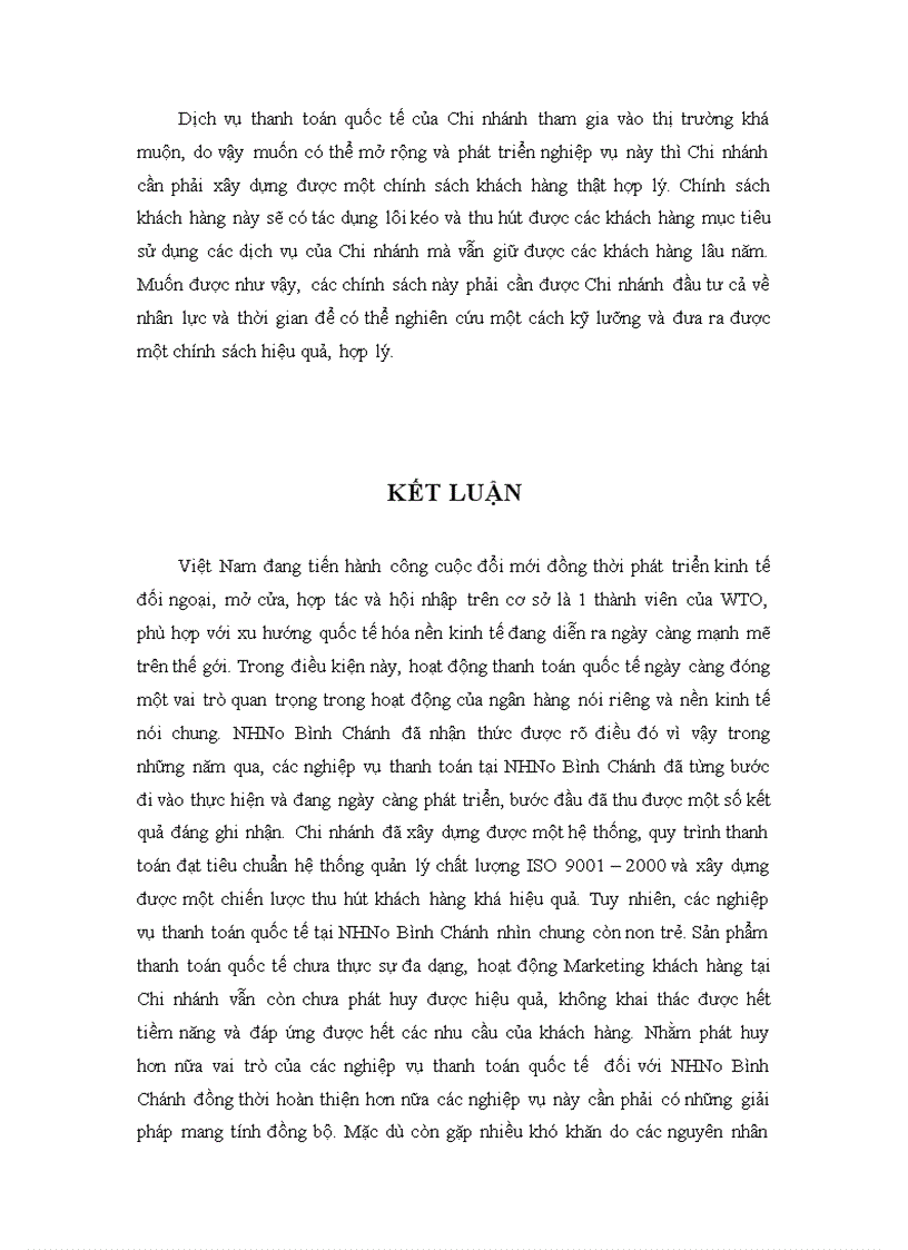 image for page Giải pháp nhằm hoàn thiện hoạt động thanh toán quốc tế tại chi nhánh ngân hàng nông nghiệp và phát triển nông thôn bình chánh