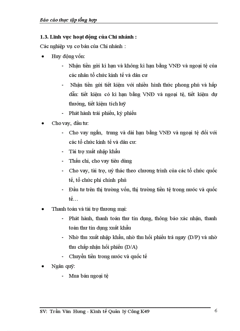 image for page Tổng quan về hoạt động kinh doanh của chi nhánh năm 2010