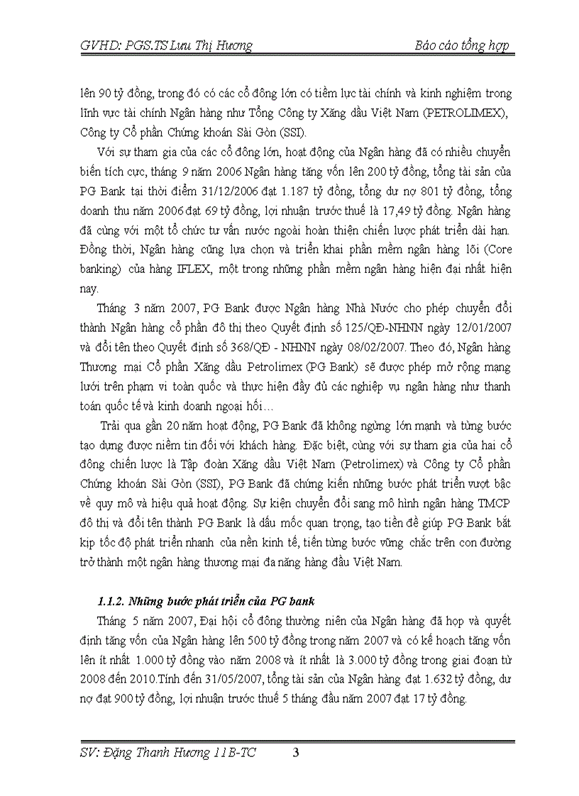 Kết quả hoạt động kinh doanh và định hương năm 2011 của ngân hàng tmcp xăng dầu PETROLIMEX