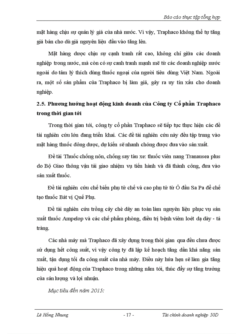 image for page Hoạt động kinh doanh của Công ty Cổ phần Traphaco trong 3 năm gần đây 2009 201