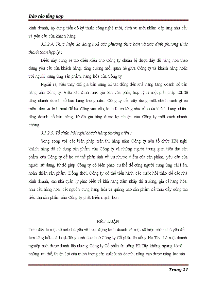 image for page Thực trạng về hoạt động kinh doanh của Công ty Cổ phần ăn uống Hà Tây