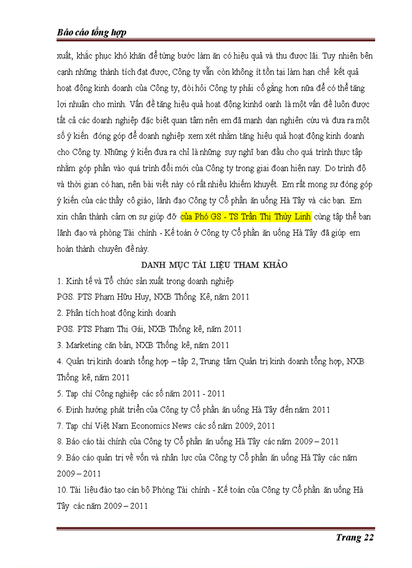 image for page Thực trạng về hoạt động kinh doanh của Công ty Cổ phần ăn uống Hà Tây