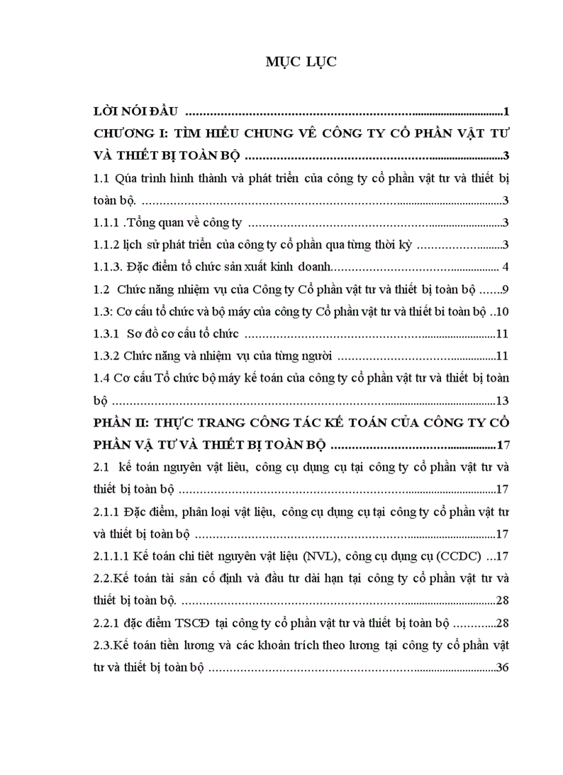 image for page Tổ chức kế toán tổng hợp tại công ty cổ phần vật tư và thiết bị toàn bộ