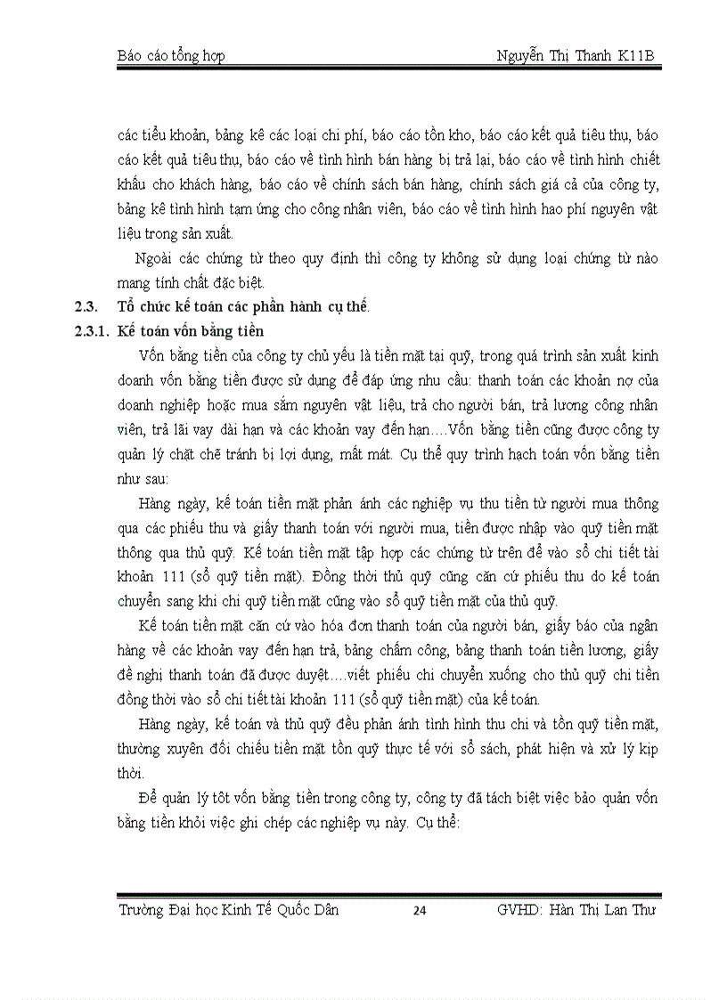 image for page Tổ chức kế toán các phần hành cụ thể tại công ty