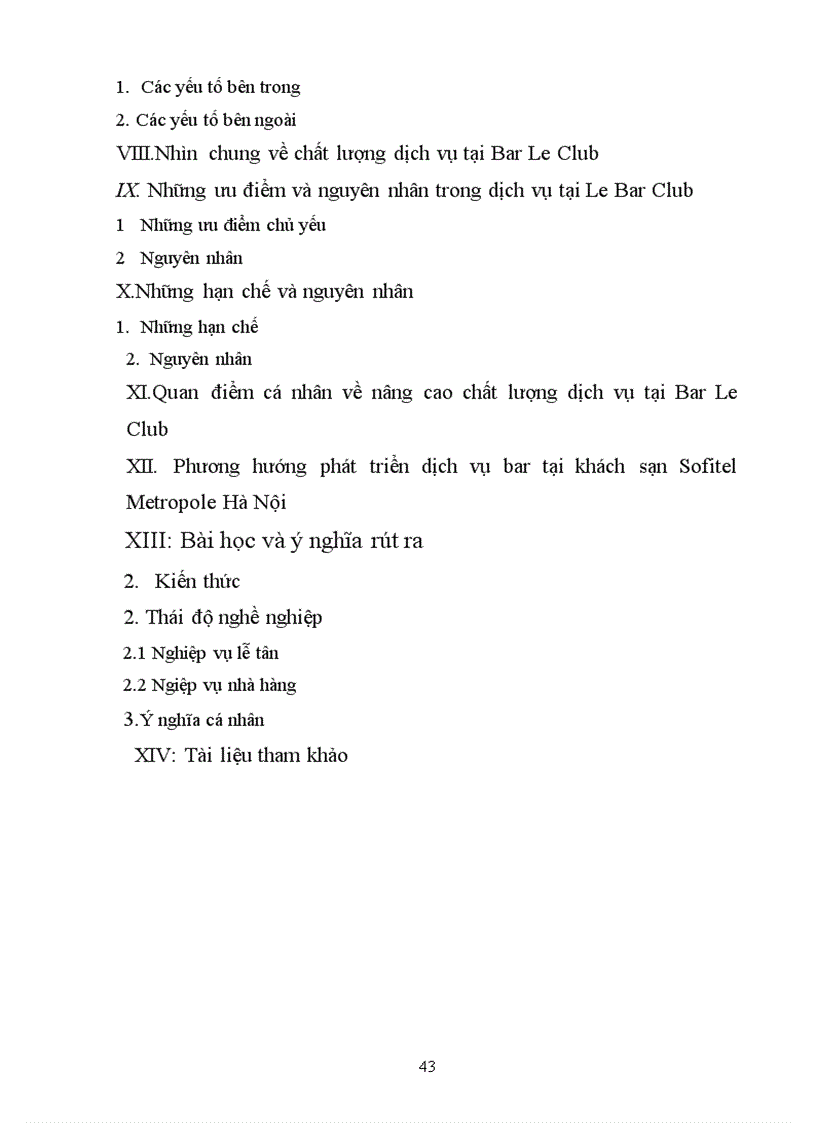 image for page Phương hướng phát triển dịch vụ bar tại khách sạn Sofitel Metropole Hà Nội