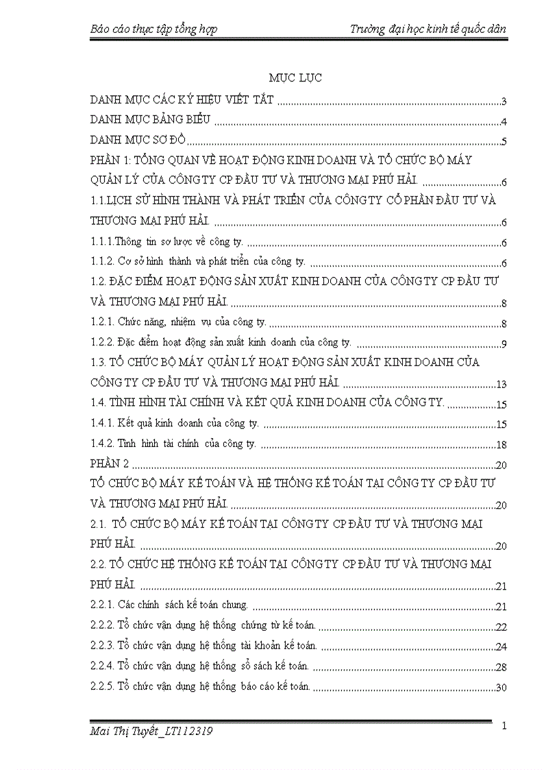 image for page Tổ chức bộ máy kế toán và hệ thống kế toán tại công ty cp đầu tư và thương mại phú hải