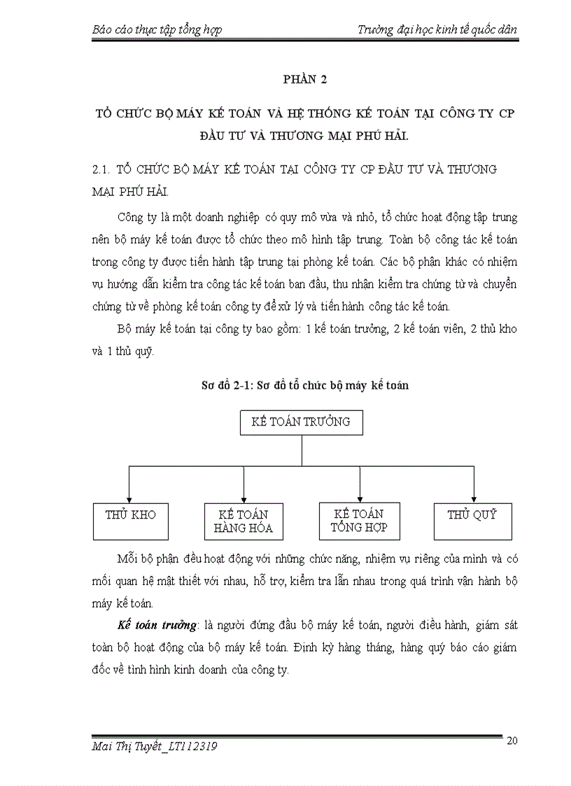 image for page Tổ chức bộ máy kế toán và hệ thống kế toán tại công ty cp đầu tư và thương mại phú hải