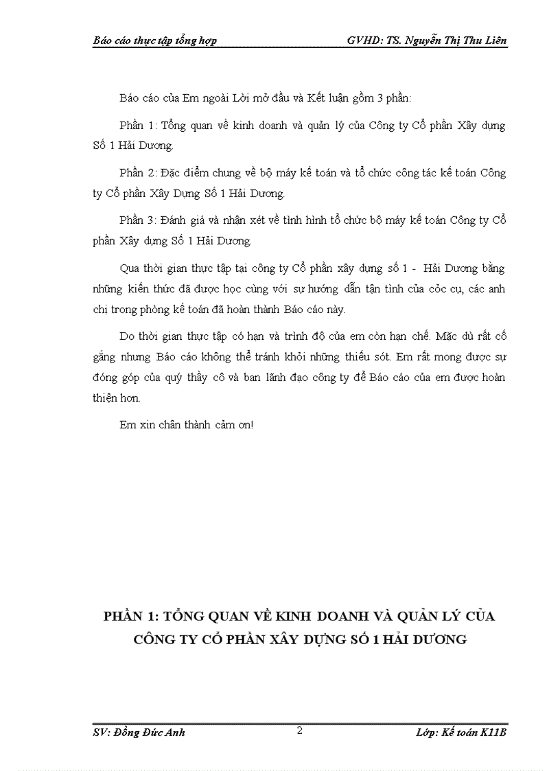 image for page Đặc điểm chung về bộ máy kế toán và tổ chức công tác kế toán Công ty Cổ phần Xây Dựng Số 1 Hải Dương