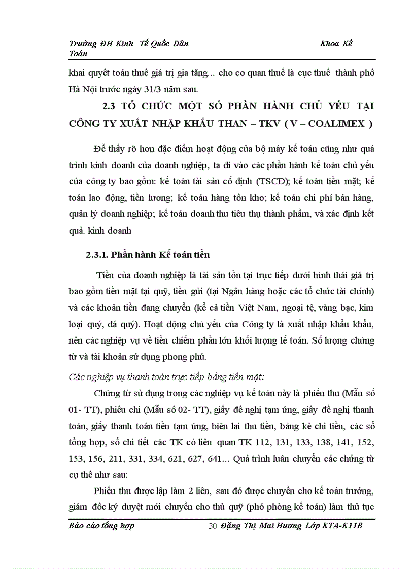 image for page Tổ chức bộ máy kế toán và hệ thống kế toán tại công ty xuất nhập khẩu than tkv v coalimex