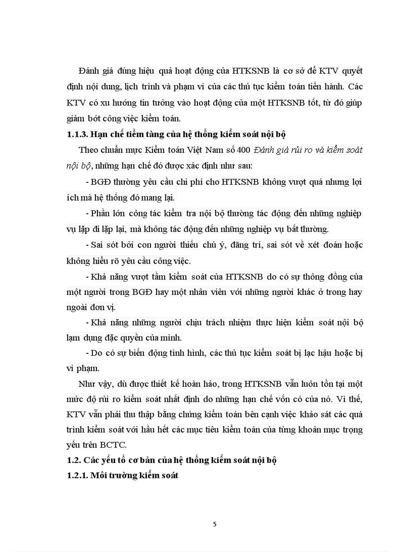 image for page Thực trạng đánh giá hệ thống kiểm soát nội bộ trong kiểm toán tài chính