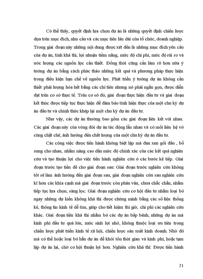 image for page Dự án đầu tư và các giai đoạn của chu kỳ dự án đầu tư