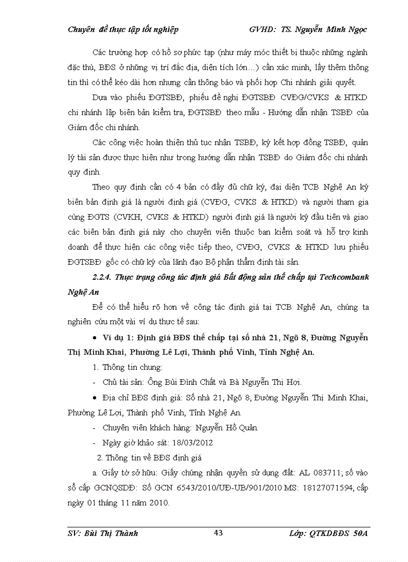 image for page Nghiên cứu công tác định giá Bất động sản thế chấp tại Ngân hàng Techcombank chi nhánh Nghệ An