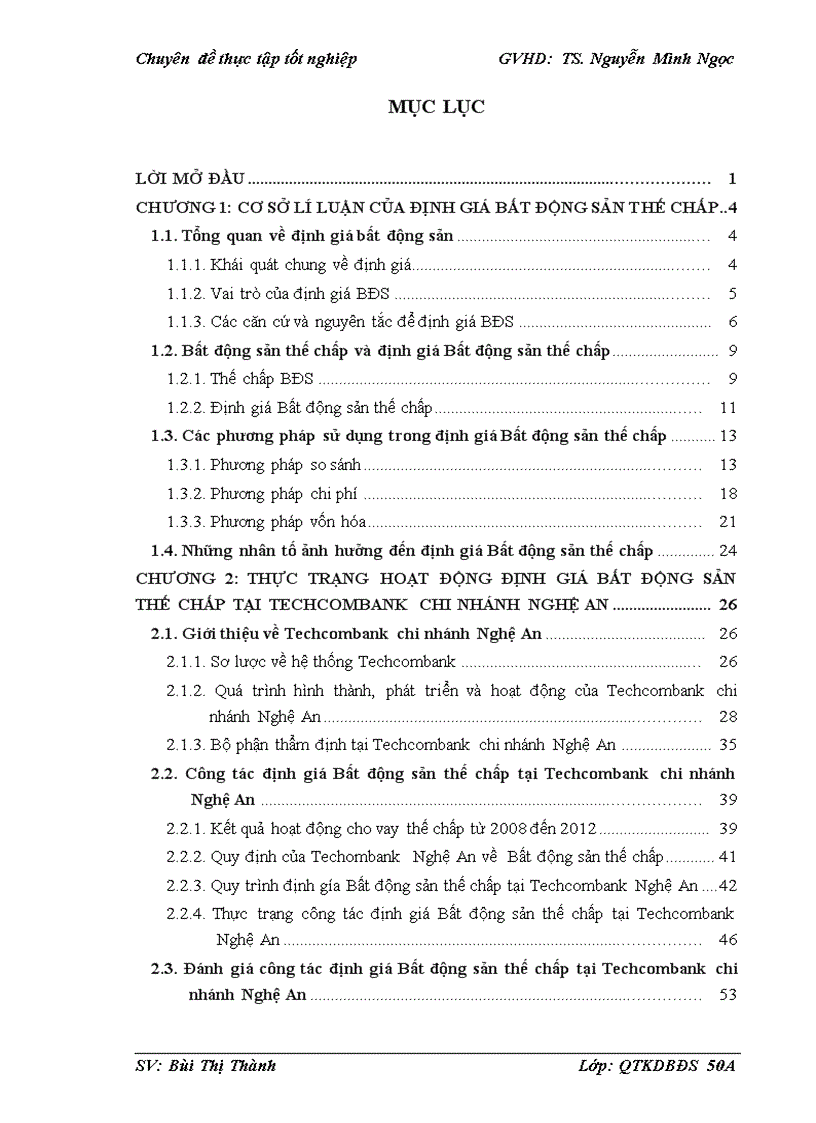 image for page Nghiên cứu công tác định giá Bất động sản thế chấp tại Ngân hàng Techcombank chi nhánh Nghệ An