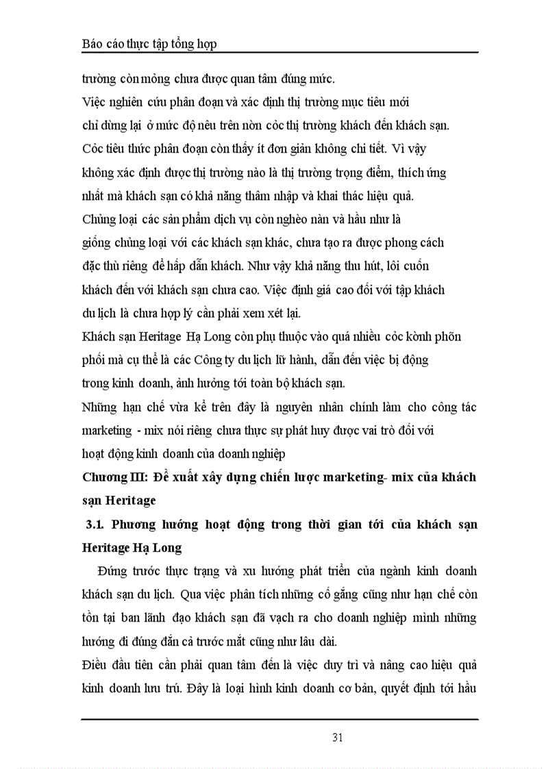 image for page Xây dựng chiến lược Marketing Mix của khách sạn Heritage Hạ Long