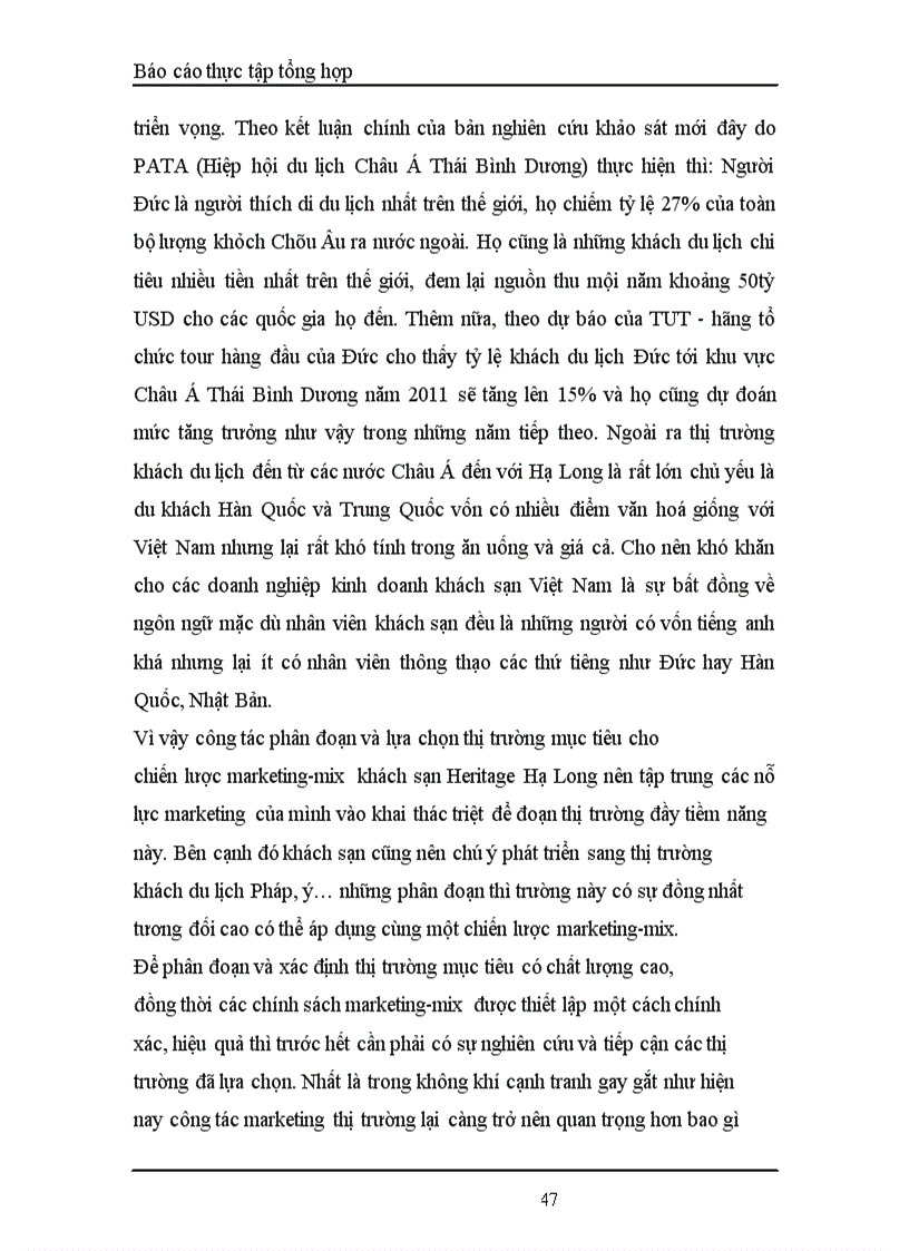 image for page Xây dựng chiến lược Marketing Mix của khách sạn Heritage Hạ Long