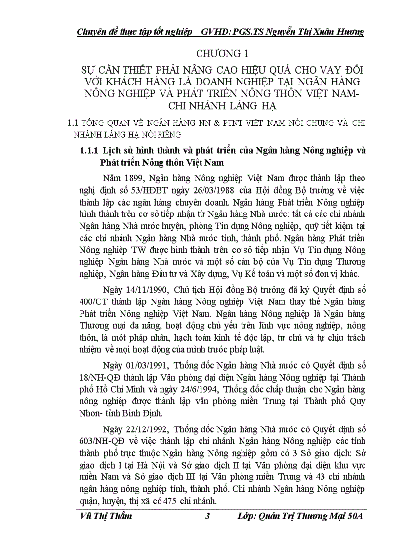 image for page Nâng cao hiệu quả cho vay đối với khách hàng là doanh nghiệp tại Chi nhánh NHNN PTNT Láng Hạ