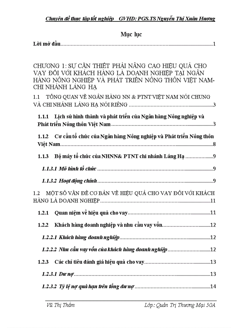 image for page Nâng cao hiệu quả cho vay đối với khách hàng là doanh nghiệp tại Chi nhánh NHNN PTNT Láng Hạ