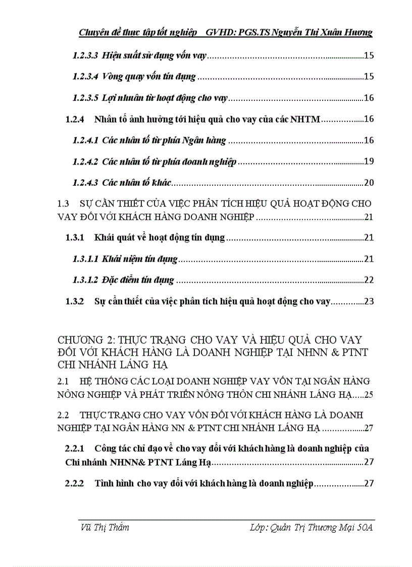 image for page Nâng cao hiệu quả cho vay đối với khách hàng là doanh nghiệp tại Chi nhánh NHNN PTNT Láng Hạ