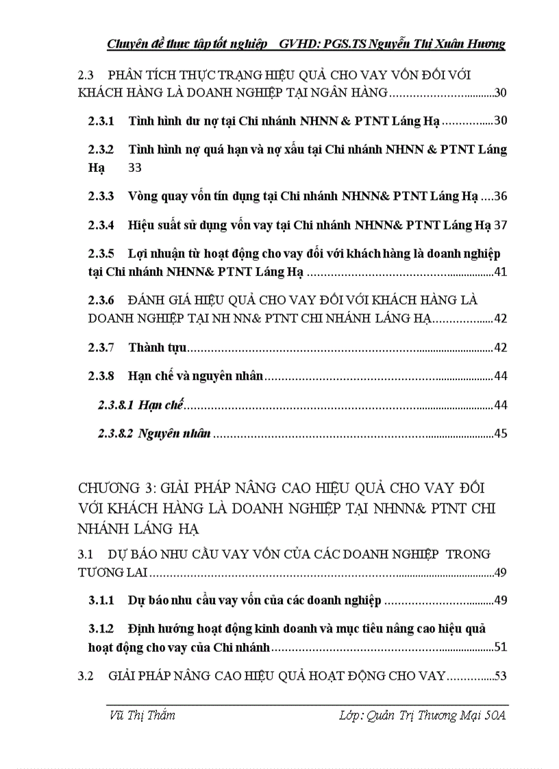 image for page Nâng cao hiệu quả cho vay đối với khách hàng là doanh nghiệp tại Chi nhánh NHNN PTNT Láng Hạ
