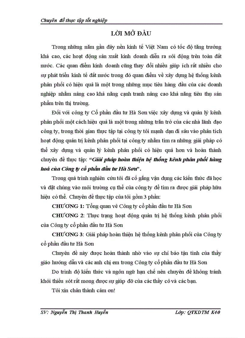 image for page Giải pháp hoàn thiện hệ thống kênh phân phối hàng hoá của Công ty cổ phần đầu tư Hà Sơn
