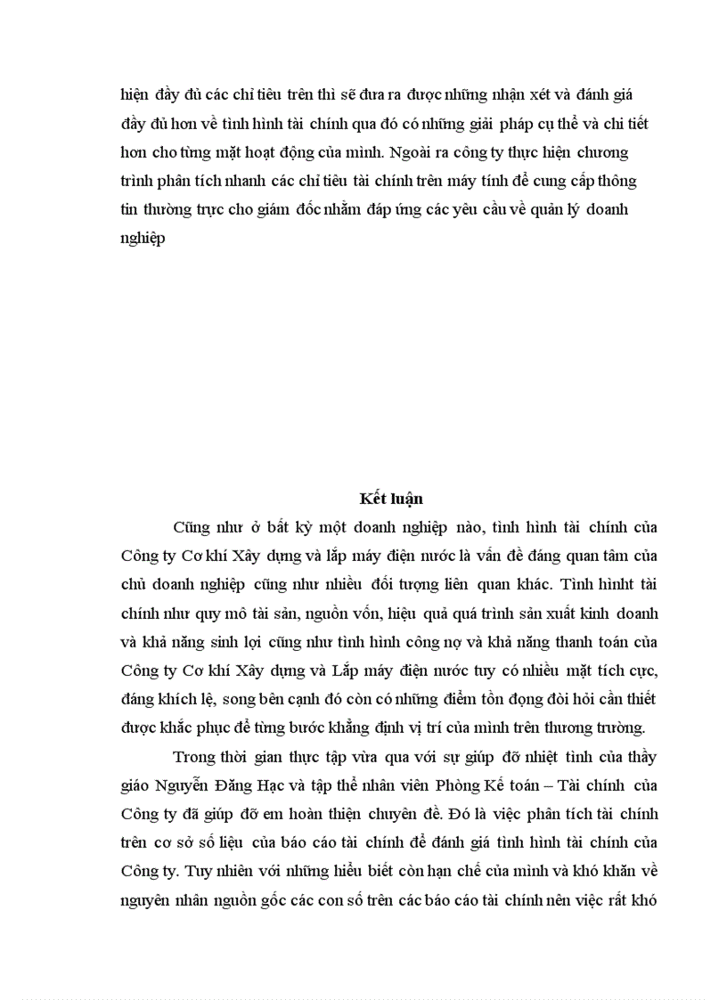 image for page Phân tích tình hình tài chính của Công ty Cơ khí Xây dựng và Lắp máy điện nước