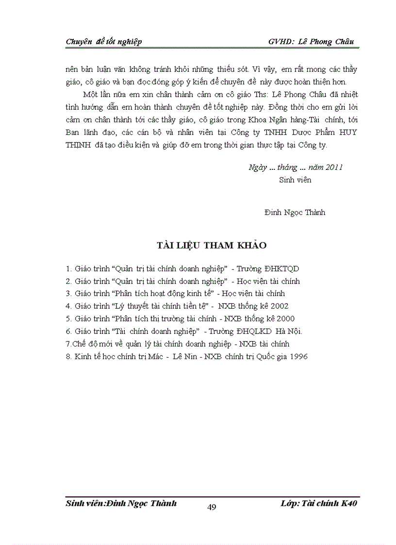 image for page Lợi nhuận và một số biện pháp tài chính nhằm tăng lợi nhuận tại Công ty TNHH Dược Phẩm HUY THỊNH