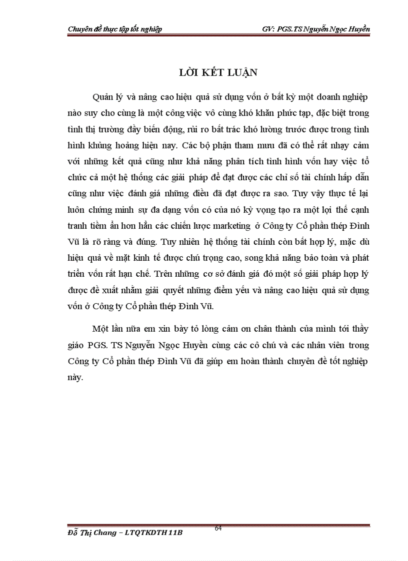 image for page Giải pháp nâng cao hiệu quả sử dụng vốn kinh doanh ở Công ty Cổ phần thép Đình Vũ