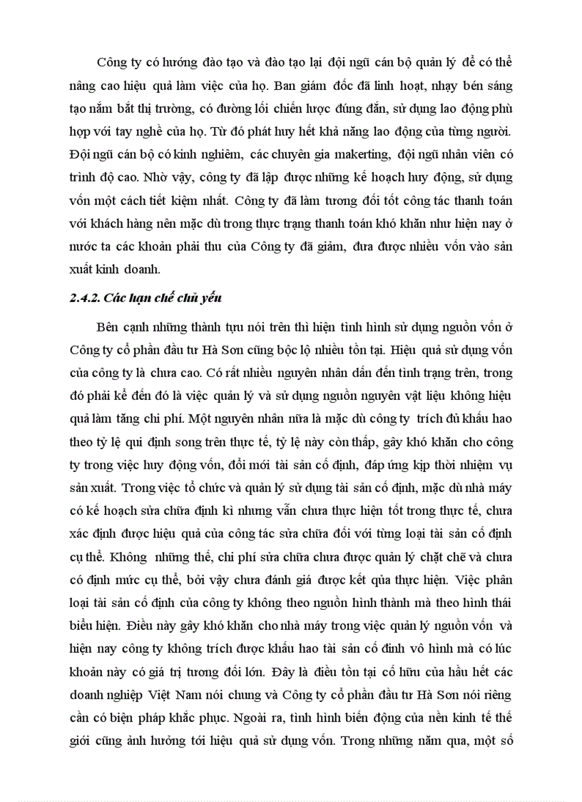 image for page Một số giải pháp nâng cao hiệu quả sử dụng vốn tại Công ty Cổ Phần Đầu Tư Hà Sơn 1