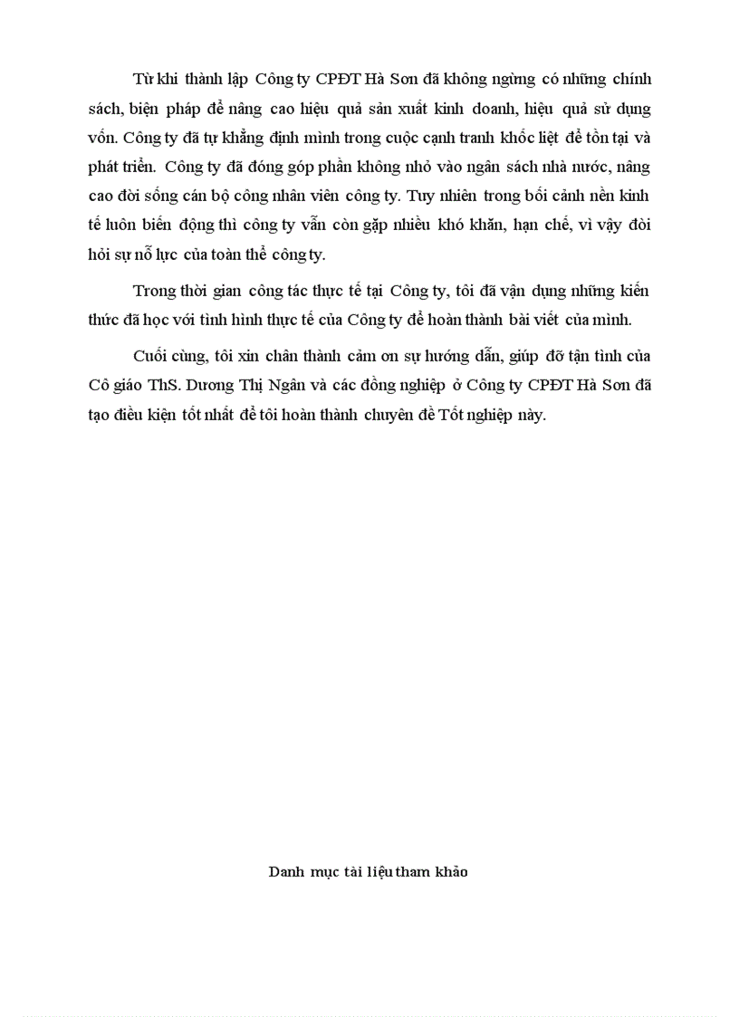 image for page Một số giải pháp nâng cao hiệu quả sử dụng vốn tại Công ty Cổ Phần Đầu Tư Hà Sơn 1