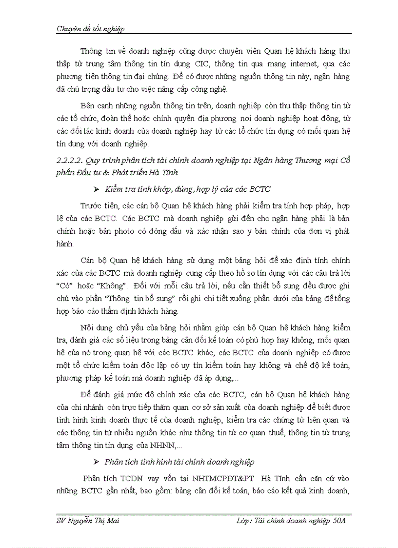 image for page Nâng cao chất lượng phân tích tài chính doanh nghiệp đối với khách hàng trong hoạt động cho vay tại chi nhánh Ngân hàng Thương mại Cổ phần Đầu tư Phát triển Hà Tĩnh