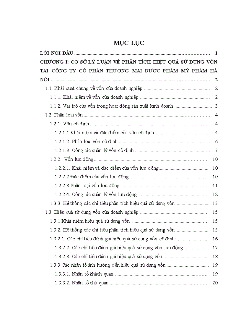 image for page Nâng cao hiệu quả sử dụng vốn tại Công ty Cổ phần Thương mại Dược phẩm Mỹ phẩm Hà Nội
