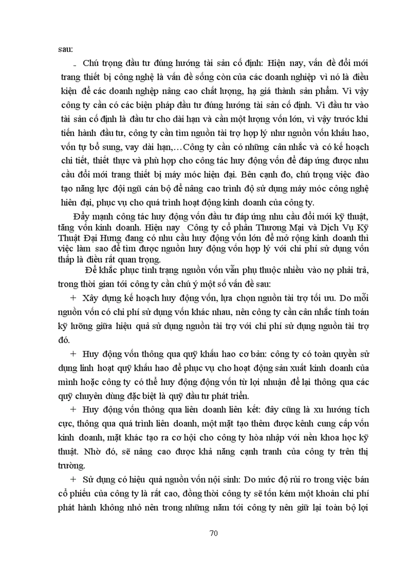 image for page Phân tích tình hình tài chính của Công ty công ty cổ phần thương mại và dịch vụ kỹ thuật ĐẠI HƯNG