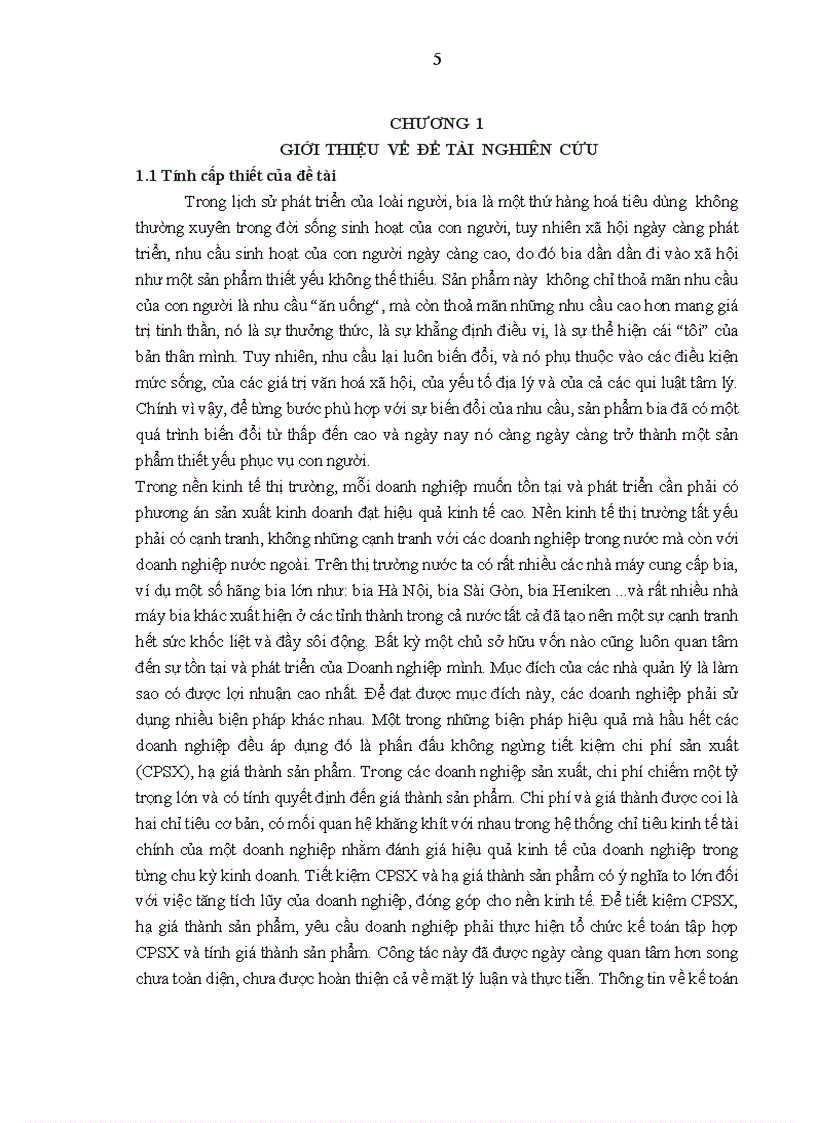 image for page Hoàn thiện kế toán chi phí sản xuất và tính giá thành sản phẩm tại Công ty cổ phần bia Sài Gòn Hà Nam