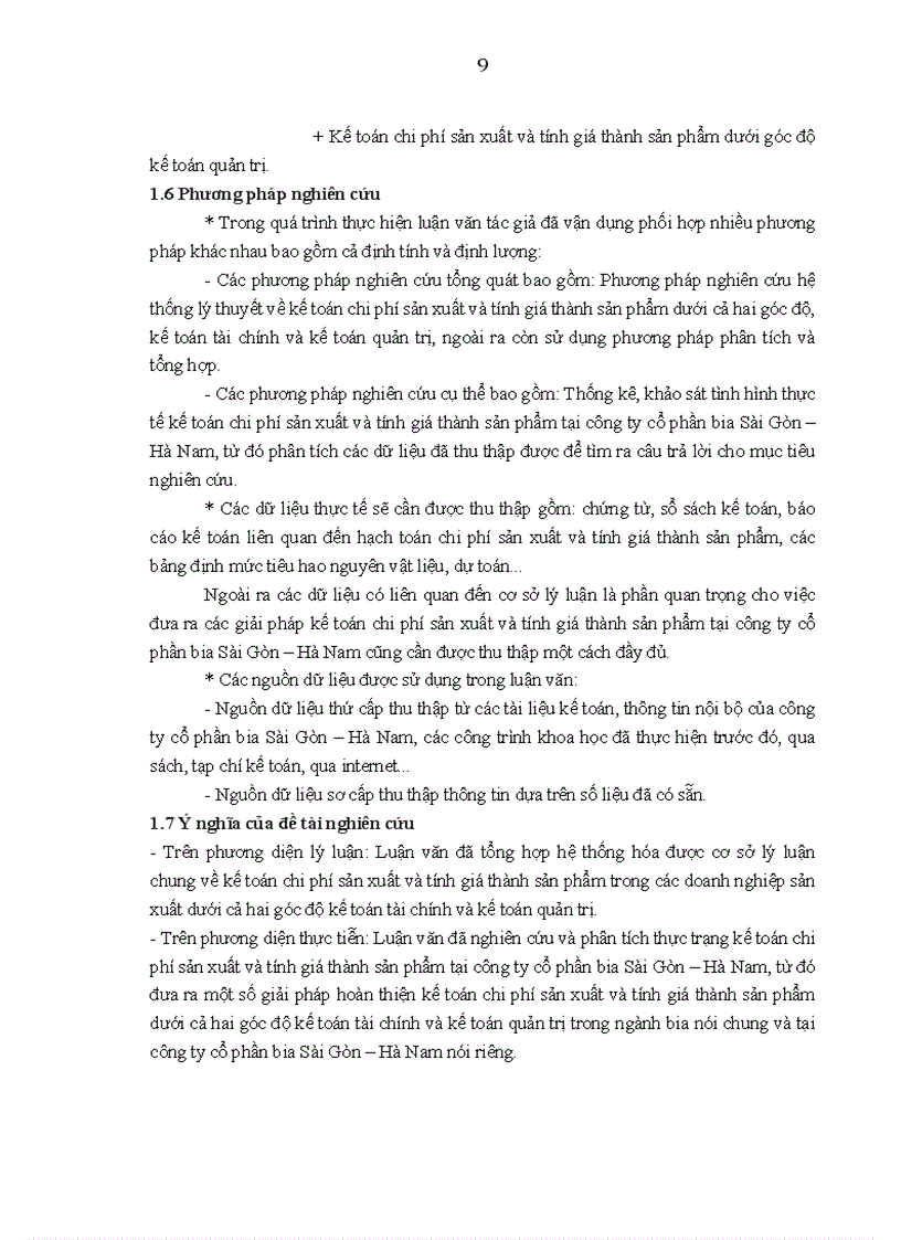 image for page Hoàn thiện kế toán chi phí sản xuất và tính giá thành sản phẩm tại Công ty cổ phần bia Sài Gòn Hà Nam