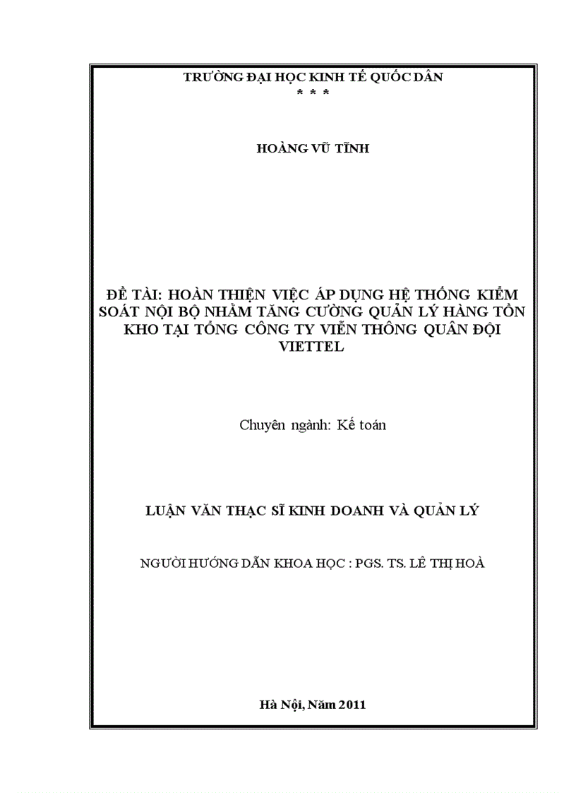image for page Giải pháp hoàn thiện việc áp dụng hệ thống kiểm soát nội bộ nhằm tăng cường quản lý hàng tồn kho tại VIETTEL