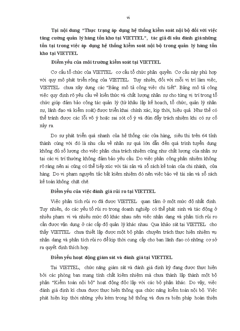 image for page Giải pháp hoàn thiện việc áp dụng hệ thống kiểm soát nội bộ nhằm tăng cường quản lý hàng tồn kho tại VIETTEL
