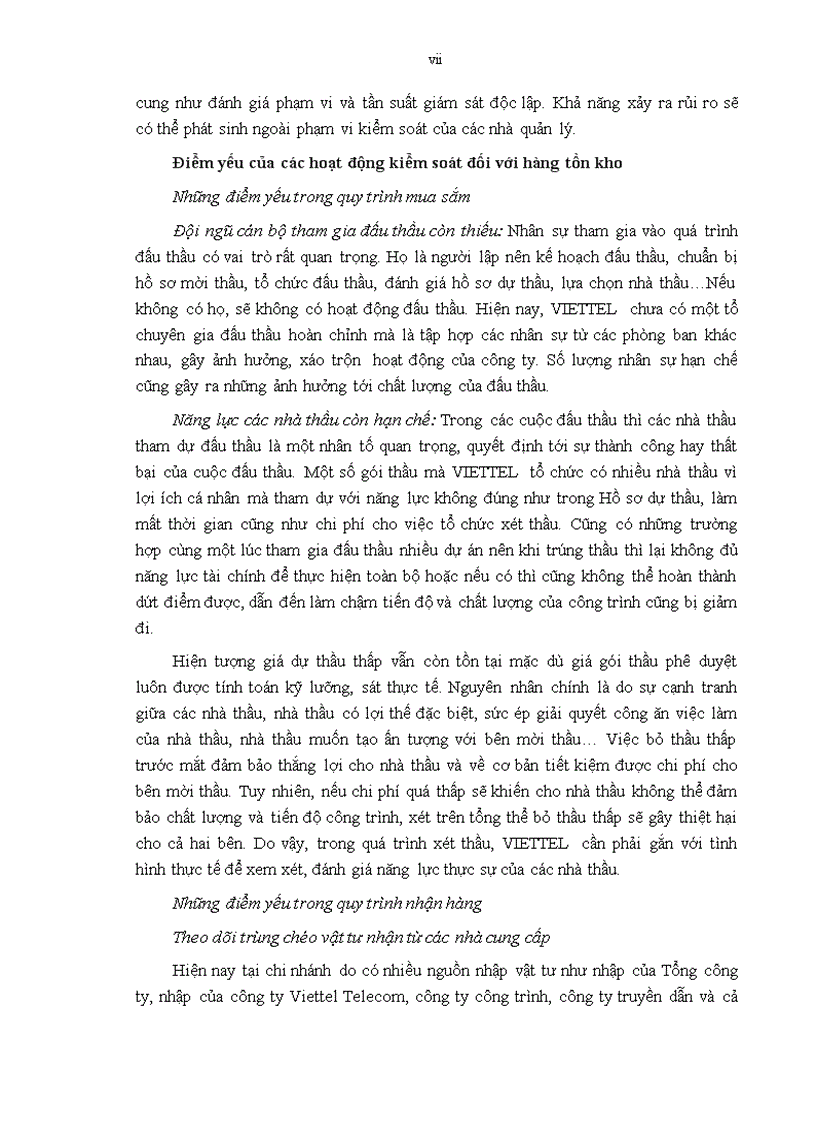 image for page Giải pháp hoàn thiện việc áp dụng hệ thống kiểm soát nội bộ nhằm tăng cường quản lý hàng tồn kho tại VIETTEL