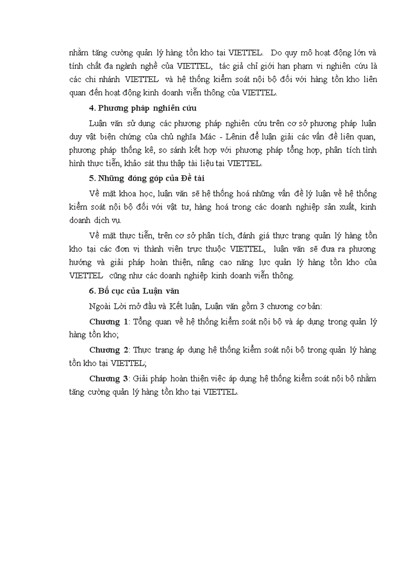 image for page Giải pháp hoàn thiện việc áp dụng hệ thống kiểm soát nội bộ nhằm tăng cường quản lý hàng tồn kho tại VIETTEL