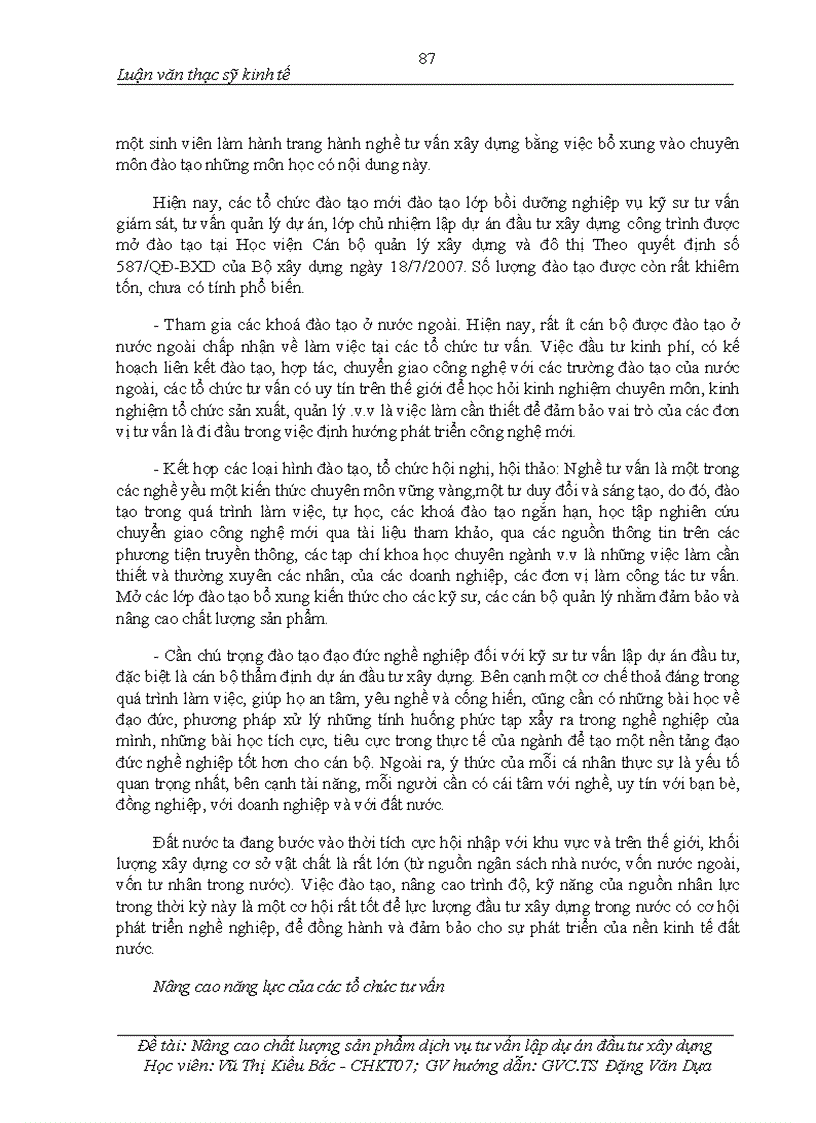 image for page Nâng cao chất lượng sản phẩm dịch vụ tư vấn lập dự án đầu tư xây dựng