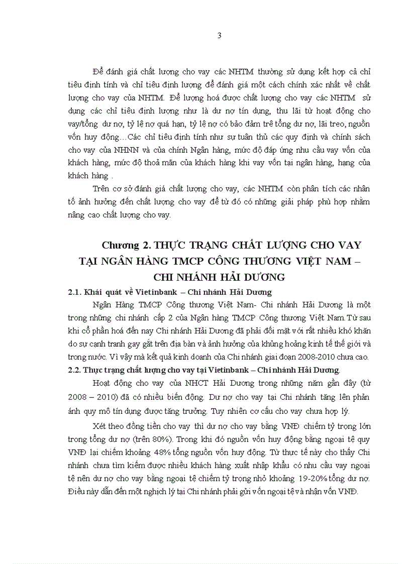 image for page Nâng cao chất lượng cho vay tại Ngân hàng TMCP Công thương Việt Nam Chi nhánh Hải Dương