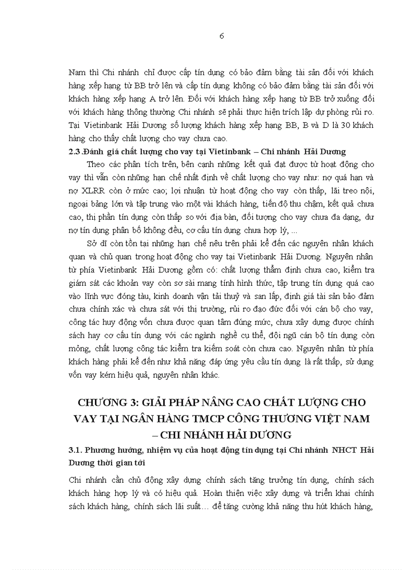 image for page Nâng cao chất lượng cho vay tại Ngân hàng TMCP Công thương Việt Nam Chi nhánh Hải Dương