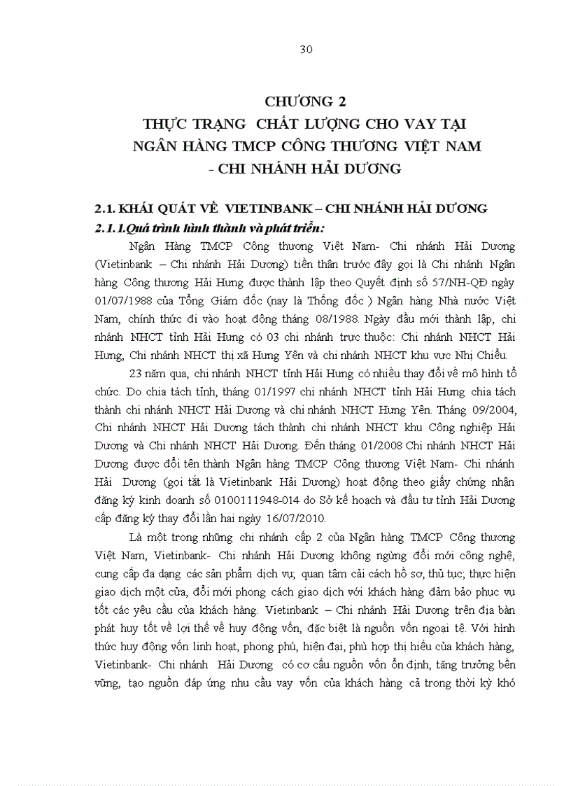 image for page Nâng cao chất lượng cho vay tại Ngân hàng TMCP Công thương Việt Nam Chi nhánh Hải Dương