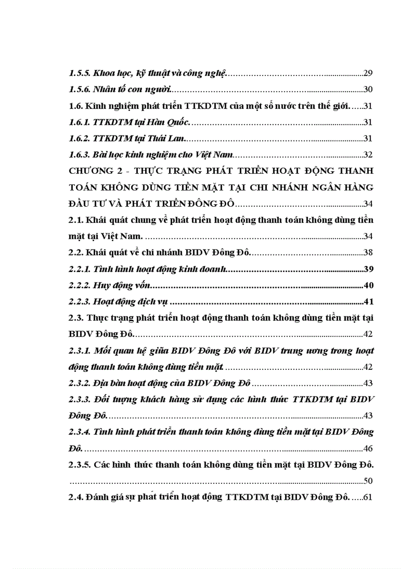 image for page Phát triển hoạt động thanh toán không dùng tiền mặt tại chi nhánh Ngân hàng Đầu tư và Phát triển Đông Đô