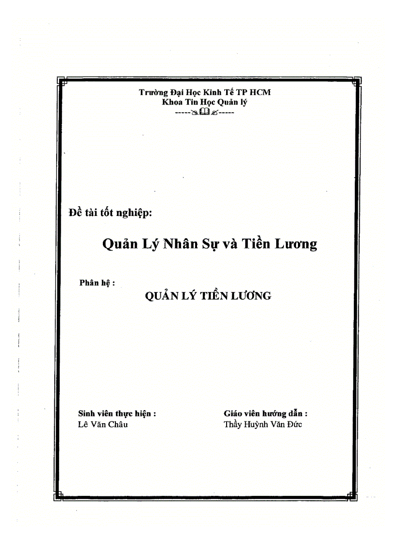 Quản lý nhân sự và tiền lương