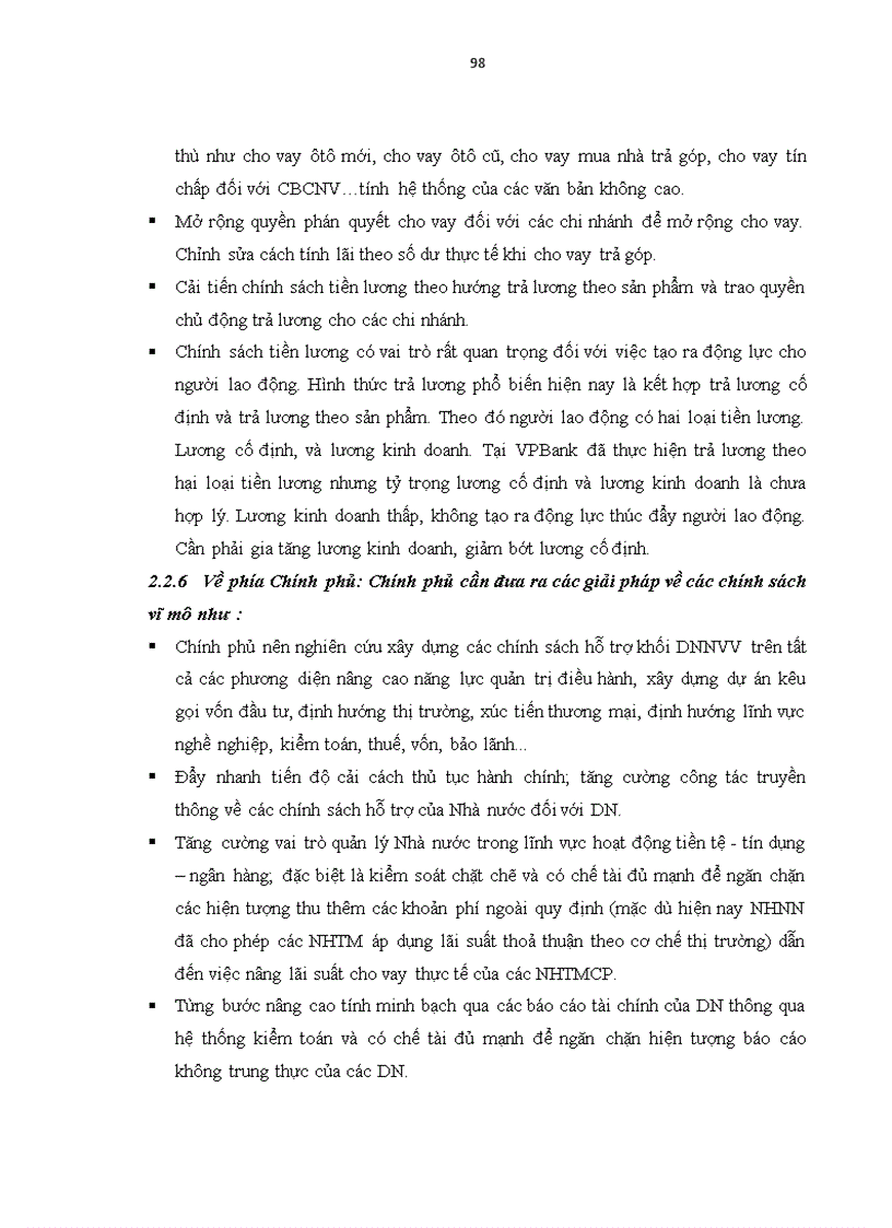 image for page Mở rộng tín dụng đối với các Doanh nghiệp nhỏ và vừa tại Ngân hàng VPBank