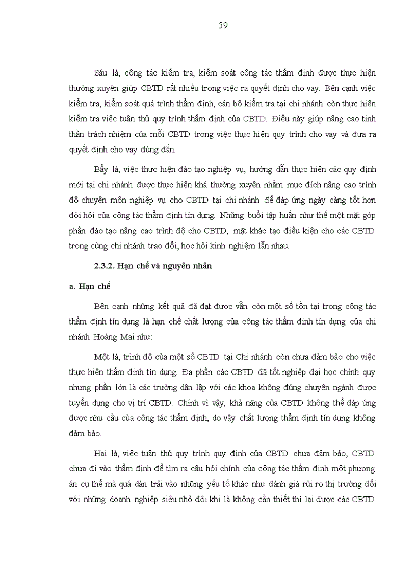 image for page Nâng cao chất lượng thẩm định tín dụng đối với doanh nghiệp vừa và nhỏ tại Ngân hàng TMCP công thương Việt Nam Chi nhánh Hoàng Mai