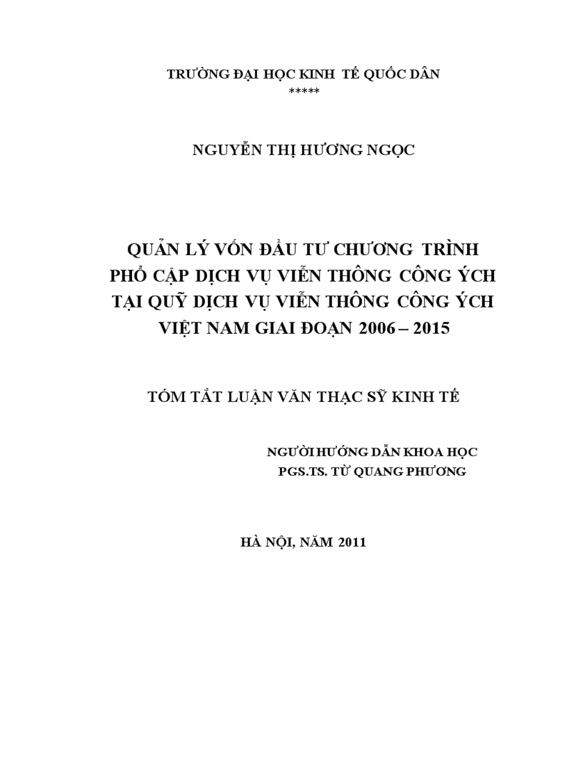 image for page Quản lý vốn đầu tư chương trình phổ cập dịch vụ viễn thông công ích tại quỹ dịch vụ viễn thông công ích việt nam giai đoạn 2006 2015